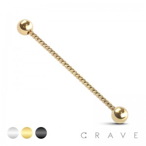 TWISTED ROPE 316L SURGICAL STEEL INDUSTRIAL BARBELL